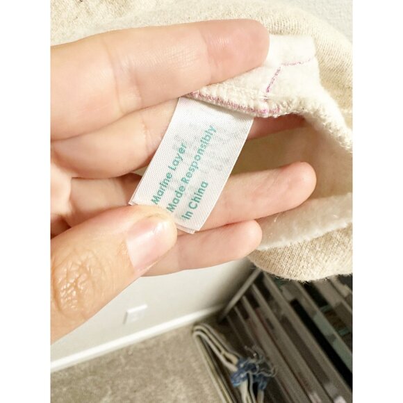 Marine Layer Archive Summit Sweatshirt Wave Striped Antique White Extra Large - Picture 5 of 8